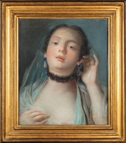 null École de Pietro Antonio ROTARI (1707-1762)
Portrait de jeune femme les yeux...