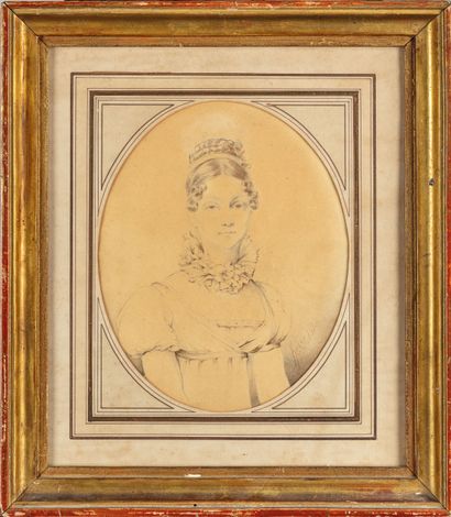 null Henri Joseph HESSE (1781-1849)
Portrait de jeune femme
Lavis de sépia
17,5 x...