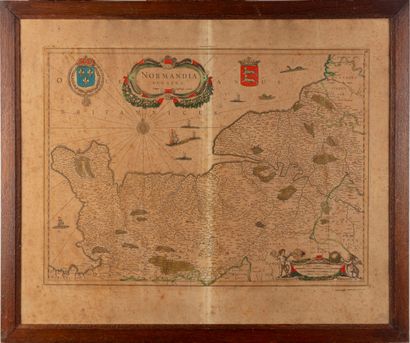 null Johannes JANSSONIUS (1588-1664) 
"Normandia ducatus", carte gravée du duché...