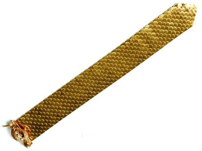 null Bracelet ceinture articulé en or jaune orné à maillons souples en écaille Le...
