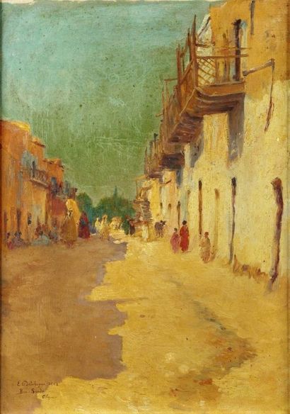 Eugène DELAHOGUE (1867-1934) 

Rue animée...