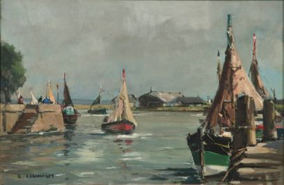 null E. BORNNAZDY

Les bateaux dans le port 

Huile sur panneau 

31 x 49 cm 