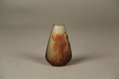 null Émile GALLE (1846-1904) Vase miniature.Épreuve en verre multicouches à décor...