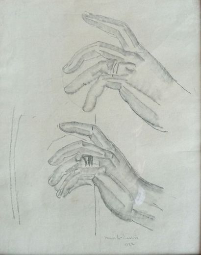 Marcel LENOIR (1872-1931) 	Etudes de mains,...
