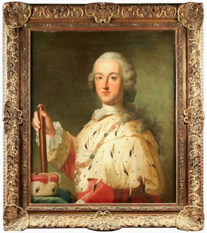  Attribué à Félix Anton BESOLD (actif au XVIIIème). Portrait de Charles Théodore...