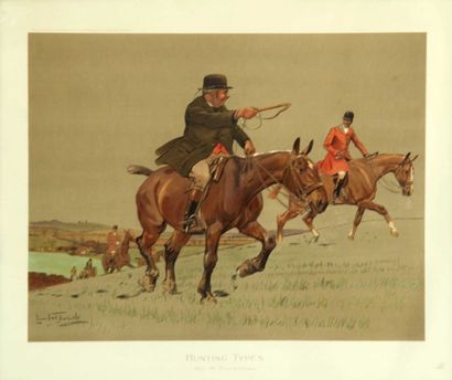 null Gravure anglaise " Hunting type ". 40 x 50