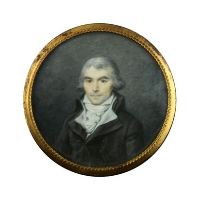  Charles Nicolas NOEL (Nancy ? - Lille 1799) 
Portrait d 'homme 
Gouache sur ivoire...