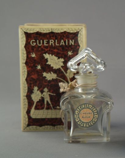 null GUERLAIN " L'HEURE BLEUE " flacon en cristal taillé étiquette gaufrée dans sa...