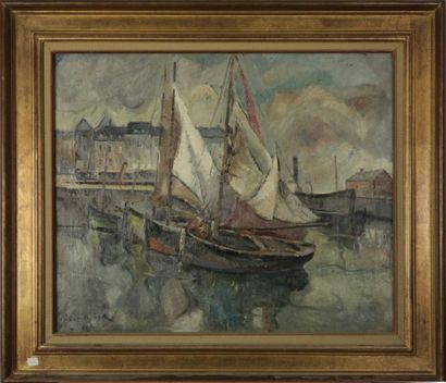 null Georges CYR  (1880-1964)

Barques à Honfleur, 1927

Toile signée et datée en...