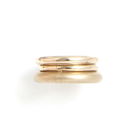 null POMELLATO - Bague 3 anneaux articulés en or rose et jaunes, un des anneau en...
