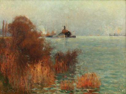 Narcisse GUILBERT (1878-1942), 
Bord de Seine...