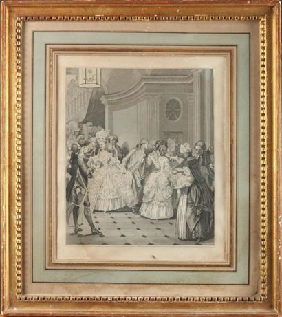 null Paire de gravures

Le bal

Cadre en bois doré ancien

Epoque XIXème siècle.