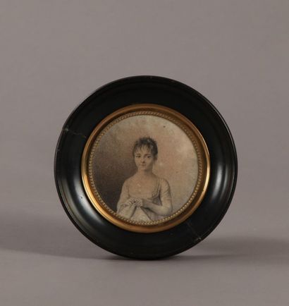 null ECOLE FRANCAISE DU XIXème siècle, 

Portrait de Charlotte de Barentin.

Miniature...