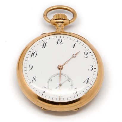 null Montre de poche en or, cadran chriffres romains. Poids : 30 g.