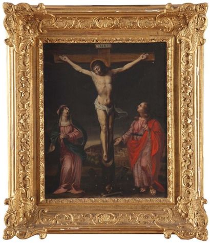 null Ecole française du XVII° siècle

Le Christ en croix, la Vierge et saint Jean

Huile...