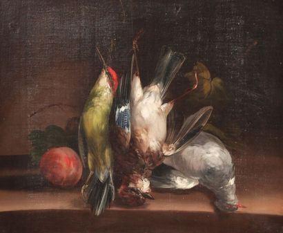 DUBOIS DUBOIS ***

Nature morte aux oiseaux et pêche.

Huile sur toile

54 x 65 cm

Signée...