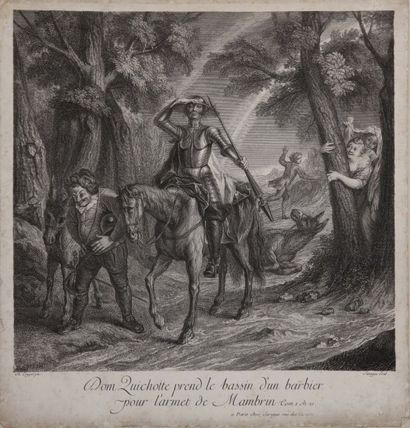 COYPEL (Ch.) COYPEL (Ch.). Histoire de Don Quichotte. 20 planches gravées par Silvestre,...