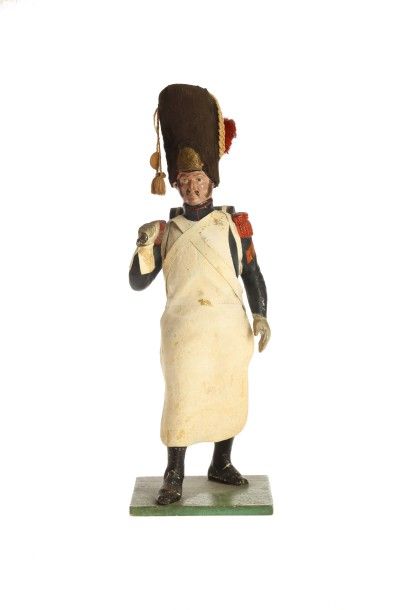 null Soldat napoléonien papier maché peint XIXème