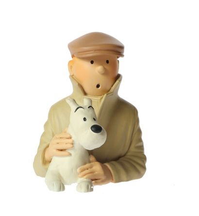 null Pixi "buste Tintin casquette", résine. N° 602/1594.