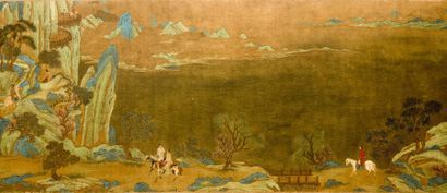 CHINE CHINE

Encre et couleurs sur soie, représentant l'empereur Minghuang s'enfuyant...