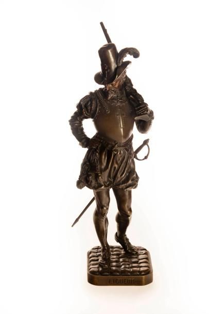 A. SALES A. LEVEEL (1821-1905)

Le ligueur

Bronze à patine brune daté 1847.

H :...