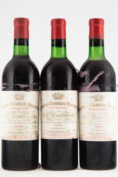 null 3 bouteilles Château Corbin Michotte 1970 Saint Emilion Grand cru classé (1...