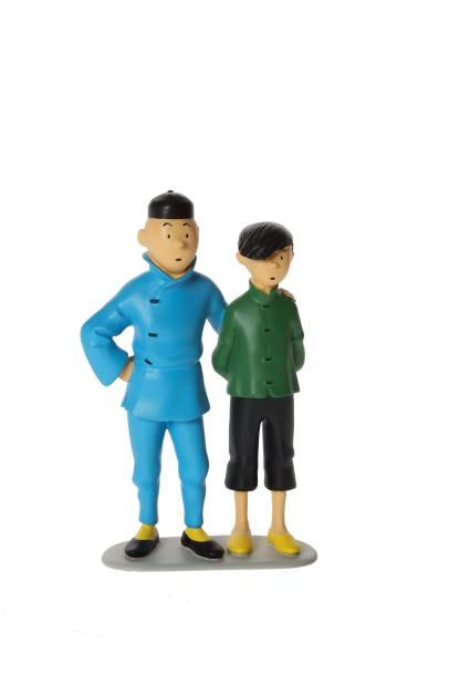 MOULINSART Moulinsart "Tintin et Chang", résine. Pas de certificat. H : 16 cm.