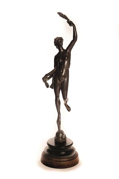 null Figure de Vénus d'après Jean de Bologne, en bronze à patine verte ; inscrite...