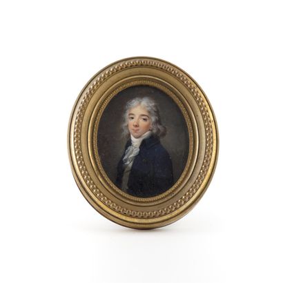 null ECOLE FRANCAISE DU XVIIIe
Miniature ovale
Portrait du Prince de Beauvoir époux...