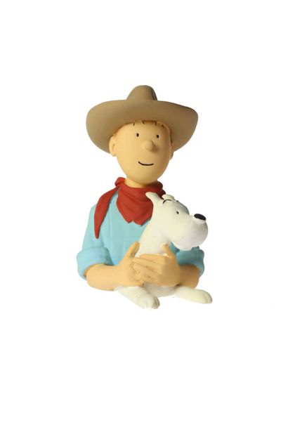 PIXI Pixi "buste Tintin cowboy", résine. N° 246/1051. H : 11 cm
Recollé