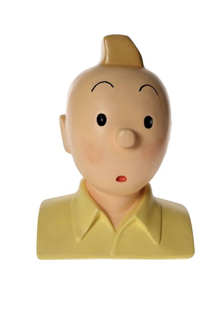 PIXI D'après Pixi "buste Tintin", résine. Sans certificat. H : 30 cm.