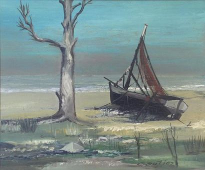 Pierre GAUTIEZ Pierre GAUTIEZ (1922-2006)

Bateau et arbre mort en Baie de Somme

Huile...