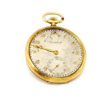 Montre de poche en or jaune, le cadran signé Cortebut (manque le verre) Montre de...