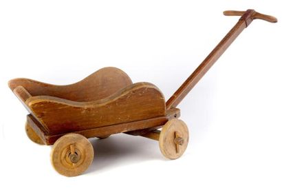 null Chariot pour enfant en bois H. : 22 cm ; L. : 84 cm ; l. : 26 cm