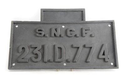 SNCF Plaque de train immatriculation SNCF en métal 28x48cm