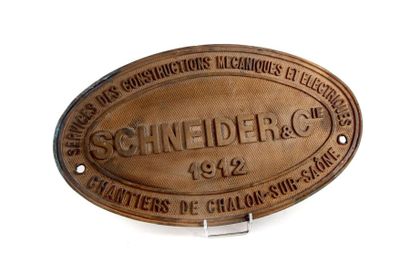 null Maison "SCHNEIDER & Co" plaque ovale en métal 20x33 cm 