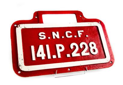SNCF Plaque de train immatriculation SNCF en métal 37x57 cm