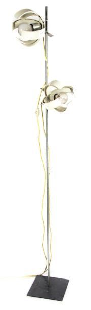 lampadaire Lampadaire à deux ampoules vers 1970 H. : 165 cm 