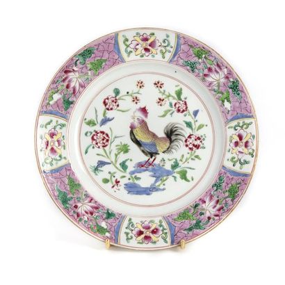 COMPAGNIE DES INDES COMPAGNIE DES INDES Assiette décor au coq en porcelaine l'aile...