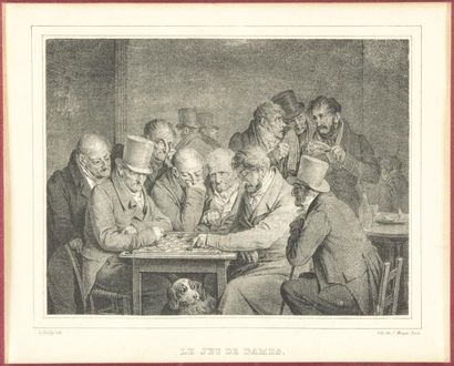 GRAVURE XIXème Lot de 6 lithographies représentant la vie quotidienne à Paris au...
