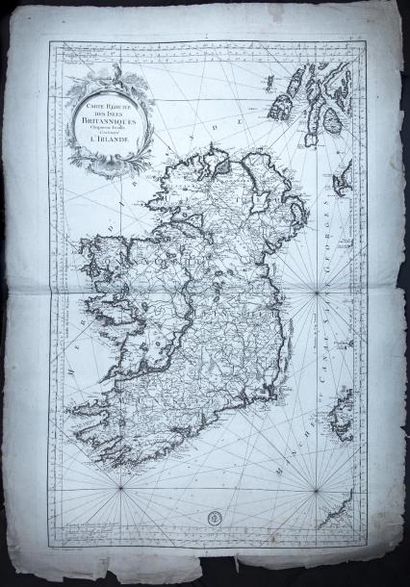 Carte ancienne Carte réduite des Iles britanniques en cinq feuilles (complet) - Retirage...