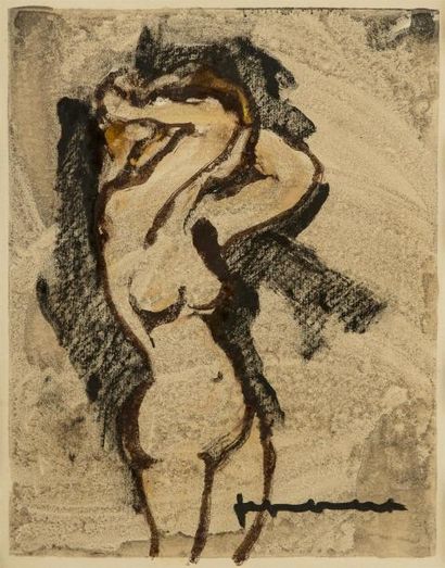 Jef FRIBOULET Jef FRIBOULET (1919-2003) Nu Lithographie 41 x 32 cm