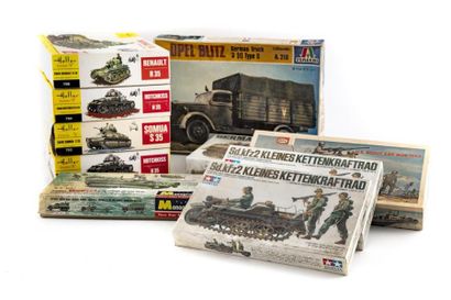 null HELLER - ITALERI - MONOGRAM - UPC - Lot de 10 maquettes militaires dont certaines...