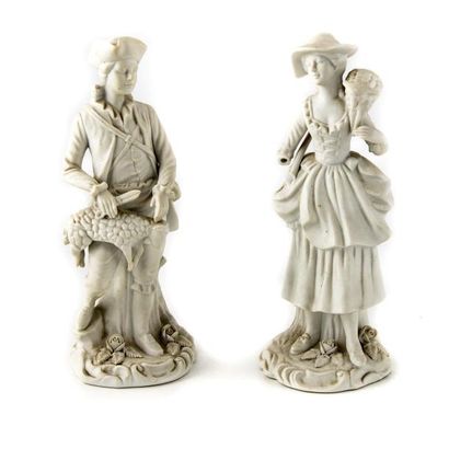 null Figurine en porcelaine
Le berger et la bergère
H. : 21 cm 
Accident