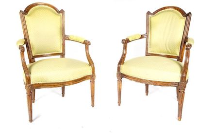 null Paire de fauteuils en bois naturel
Epoque Louis XVI