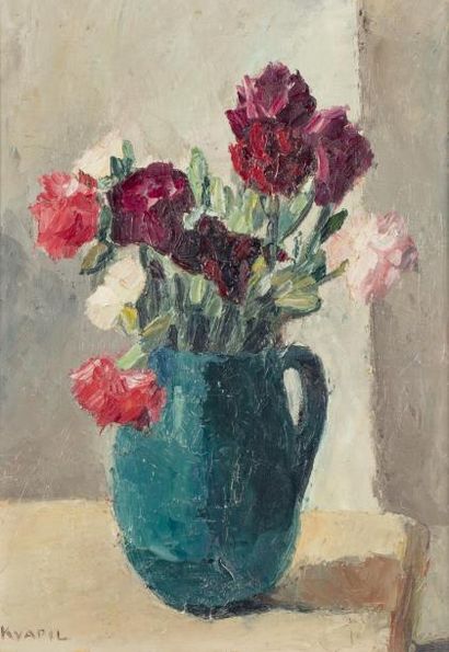 Charles KVAPIL (1884-1957) Charles KVAPIL (1884-1957) Bouquet de fleurs Huile sur...