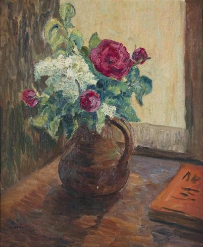 Léonard BORDES (1898-1969) Léonard BORDES (1898-1969) Bouquet de fleurs Huile sur...