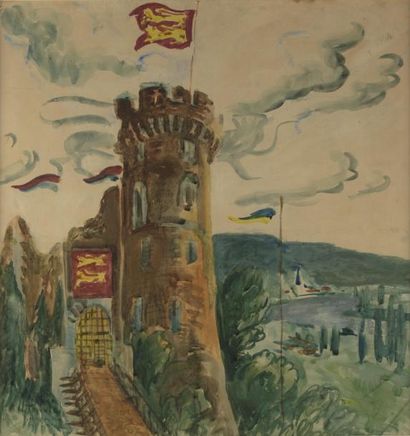 Pierre LE TRIVIDIC (1898-1960) Pierre Le TRIVIDIC (1898-1960) Château Gaillard Aquarelle...