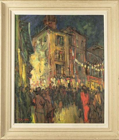 Maurice MONTET (1905-1997) Maurice MONTET (1905-1997) 14 juillet Huile sur contre...