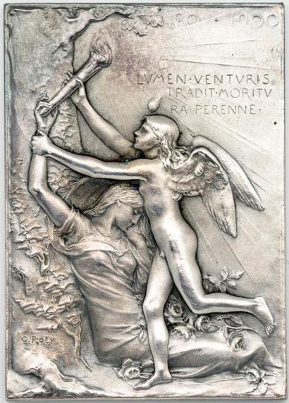 PLAQUE EN ARGENT Plaque en argent Exposition universelle internationale 1900 - Paris...